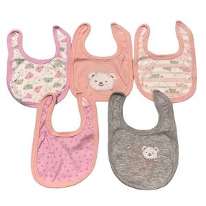 Bundle bibs for baby girls 0-3m.